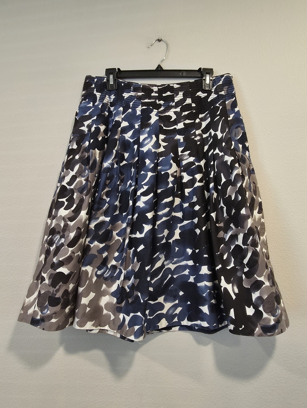 Anthro Maeve Watercolor Print Pleated A-Line Skirt